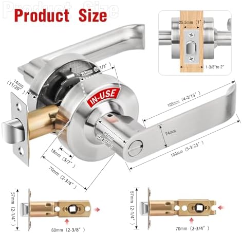 Aglehome Instant Occupancy Indicator Durable Bathroom Lock