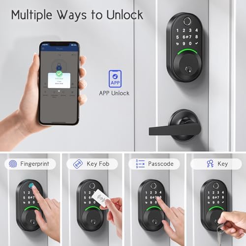 WiseGear Smart Front Door Lock Set with Fingerprint Keypad Entry