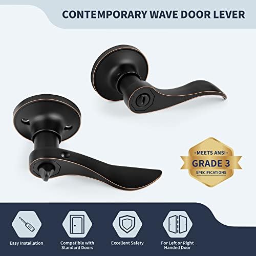 5-Pack Set Wave-Style Door Lever for Home