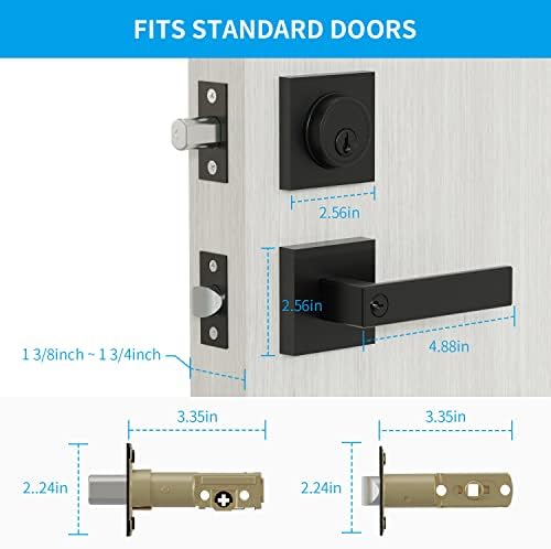 Keyed Entry Door Handle Single Cylinder Deadbolt Combo