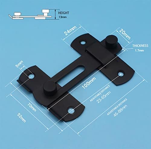 Premium Stainless Steel Door Latch w brushed finish 90-Degree Safety Lock