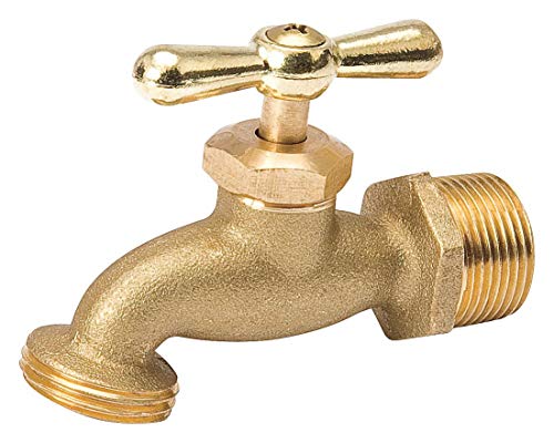 12-Inch MPT Brass Hose Bib With Handle