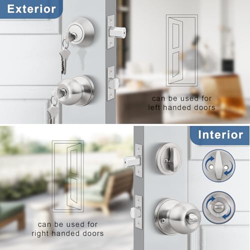 Secure and Stylish Outdoor Door Knob Set with Keys