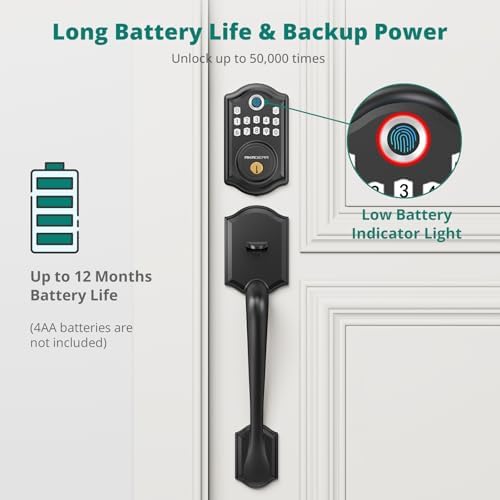 Fingerprint Entry Door Lock with Handle Set