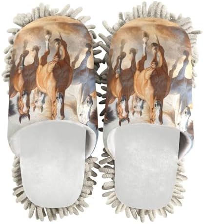 Burbuja Running Horses Mop Slippers Microfiber