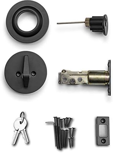 Modern Iron-Black Single Cylinder Deadbolt Lock