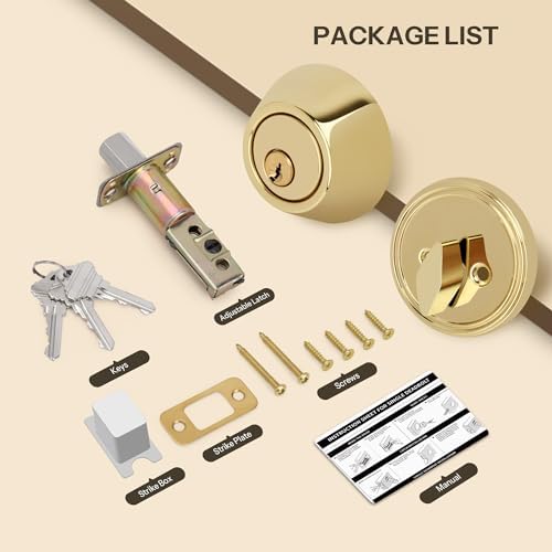 Round Design Single Cylinder Deadbolt with Keys for Front Door Security