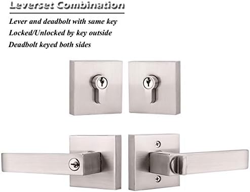 Gobrico Entry Lever Double Deadbolt Lockset Set