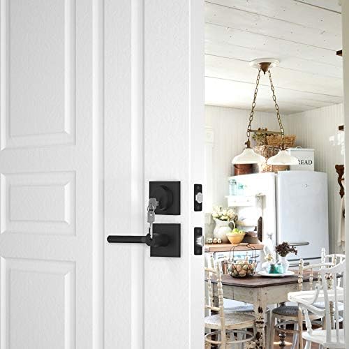 HOSOM Matte Black Door Lock Set Single Cylinder Deadbolts
