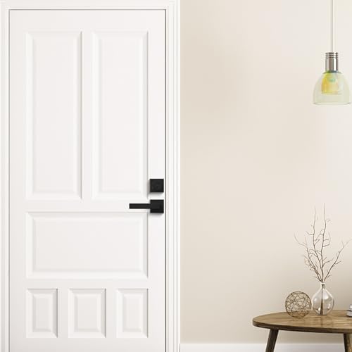 2-Pack Black Door Lock Set with Matte Black Handle