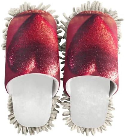 Burbuja Valentine Red Heart - Washable Mop Slippers