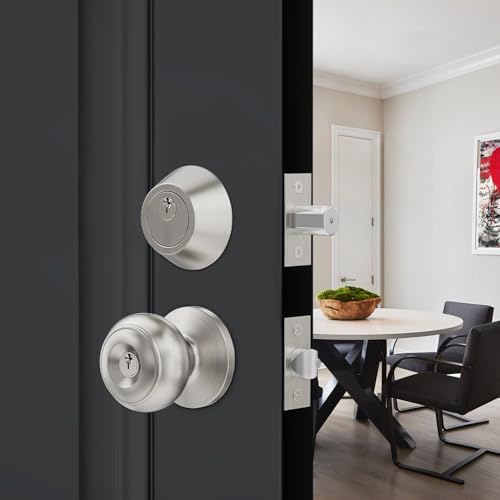 2 Set All Keyed Same Entry Door Knobs Deadbolt Combo Set