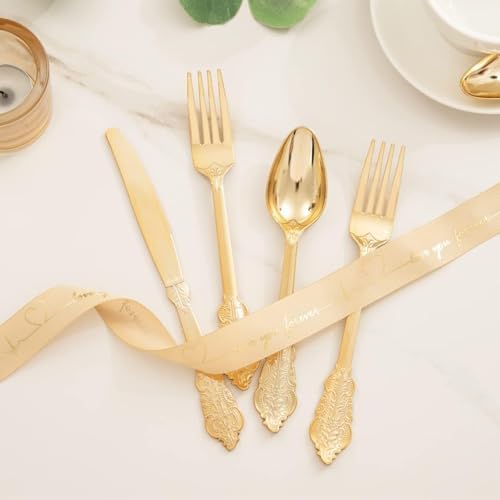 Perfectly Fit 300-Piece Gold-Plated Plastic Silverware