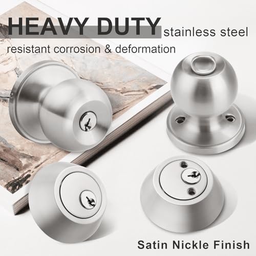 4-Pack Keyed Entry Door KnobsDeadbolt Set