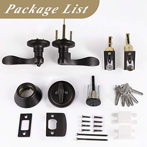 6 Set Door Lever Deadbolt Combo Oil Rubbed Bronze