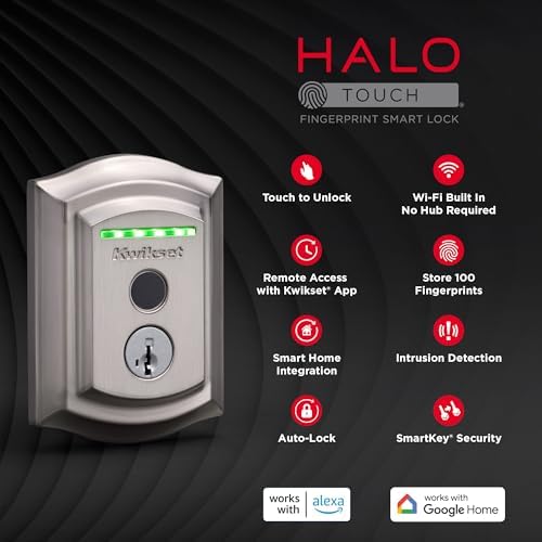 Secure Easy Kwikset Halo Touch Smart Deadbolt with Fingerprint Entry