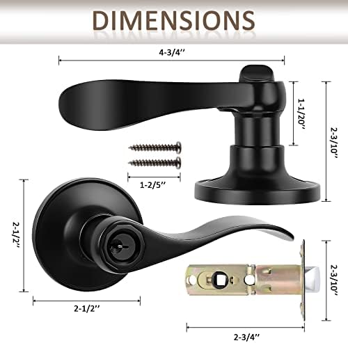Probrico 2-Pack Keyed Entry Door Lever Lock