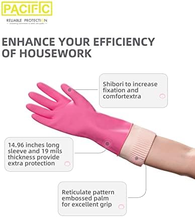 2-Piece Reusable Gloves for Kitchen and Bathroom Cleaning