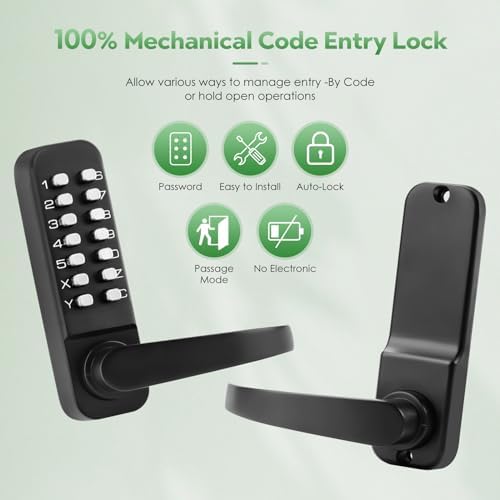 ANNFUZMechanical Keyless Door Lock with Keypad for Home Garages