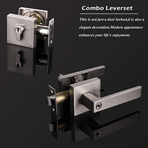 Gobrico Entry Lever Double Deadbolt Lockset Set