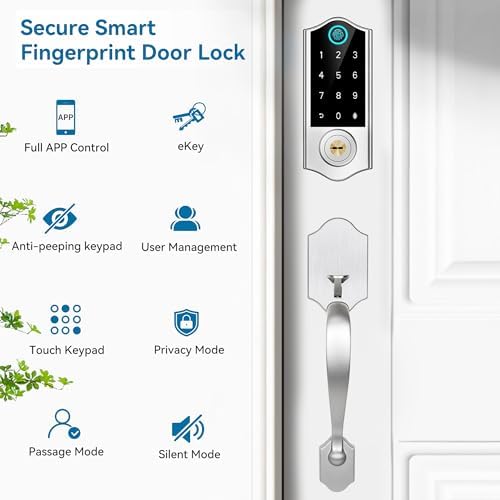 Harfo Fingerprint Door Lock Set with Handle
