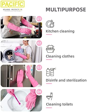2-Piece Reusable Gloves for Kitchen and Bathroom Cleaning