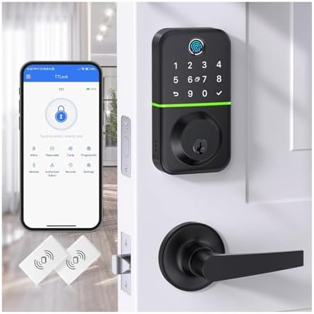 Smart Keyless Front Door Lock Set with Handle - Multiple Access Methods