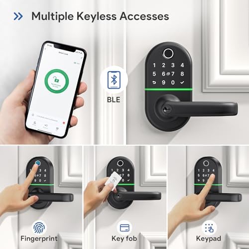NICE DIGI Smart Keypad Door Lock with Biometric Entry - Black