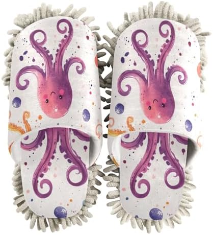 Cartoon Octopus Washable Microfiber Floor Slippers