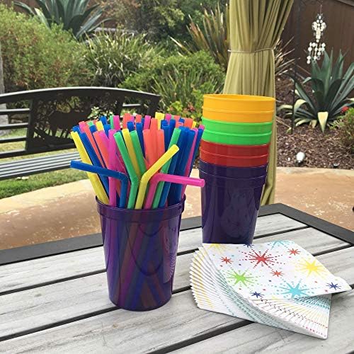 Rolling Sands Reusable Plastic Stadium Cups Set of 50 16oz BPA-Free