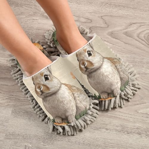 FLildonMicrofiber Cleaning Slippers for MenWomen Soft Mop Shoes with Microfiber Sole
