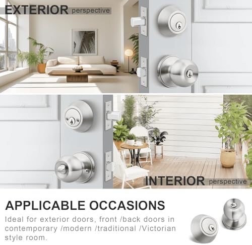 4-Pack Keyed Entry Door KnobsDeadbolt Set