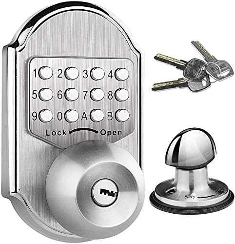 Keyless Door Lock Deadbolt Entry Door Knob Keypad Digital Combination