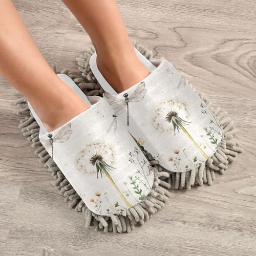Burbuja Retro Dandelion Field Mop Slippers for Quick Cleaning and Easy Maintenance