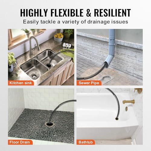 Professional Drain Cleaning Cable with 7 Cutters for 08 to 39 Pipes