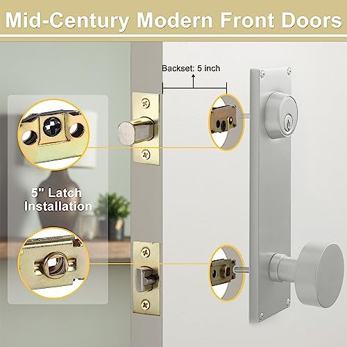5-inch 5PL 5-Inch Deadlatch Deadbolt Latch Combo Fit Standard Entry Knobset