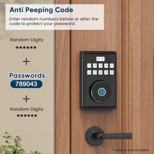 Fingerprint Door Lock - Keyless Entry Front Door Matte Black