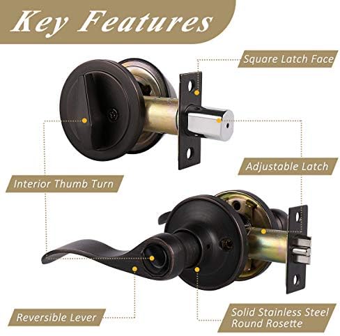 6 Set Door Lever Deadbolt Combo Oil Rubbed Bronze