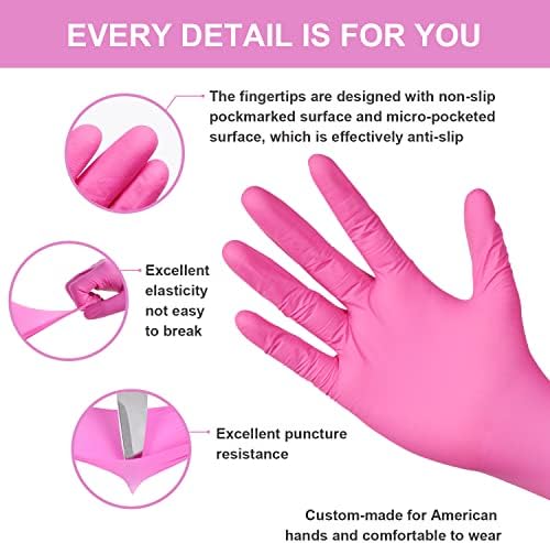 FINITEX Pink Nitrile Disposable Gloves