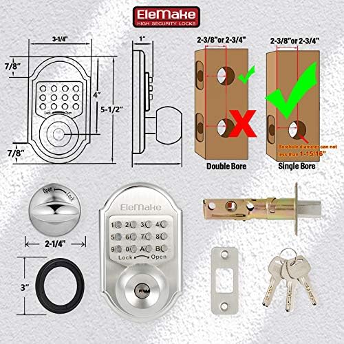 Keyless Door Lock Deadbolt Entry Door Knob Keypad Digital Combination