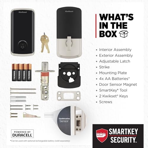 Kwikset Smart Deadbolt with Keyless Entry Wybe Anywhere with Wi-Fi