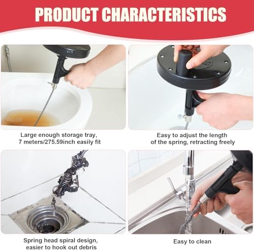 Quick-acting drain auger for clog removal