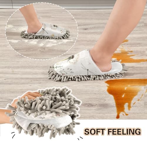 Burbuja Retro Dandelion Field Mop Slippers for Quick Cleaning and Easy Maintenance