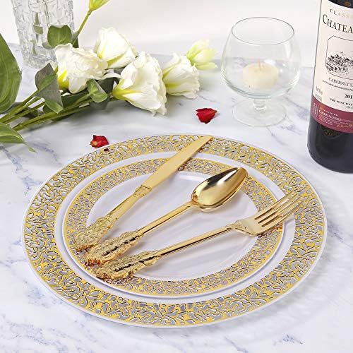 Perfectly Fit 300-Piece Gold-Plated Plastic Silverware