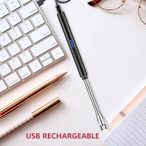 2-Piece Windproof Rechargeable Candle Lighter Compact Durable for Camping Aromatherapy