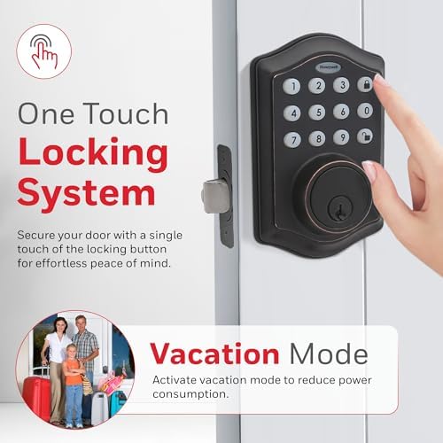 Versatile Door Lock with 50 Pin Codes and Oil Rubbed Bronze