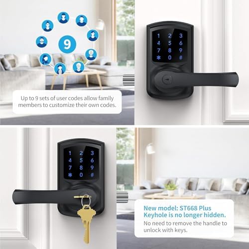 Signstek Keyless Entry Door Lock with Matte Black
