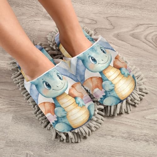 FLildon Microfiber Rainbow Dragon Mop Slippers