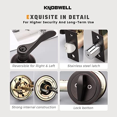4-Piece Oil-Rubbed Bronze Door Handle and Deadbolt Set