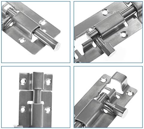 6-Piece Door Security Latch Lock Set Durable Easy to Install